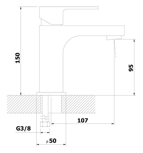 Bruckner SIEGER stojánkova umývadlová batéria bez výpuste, výška 150mm, chróm 914.002.1