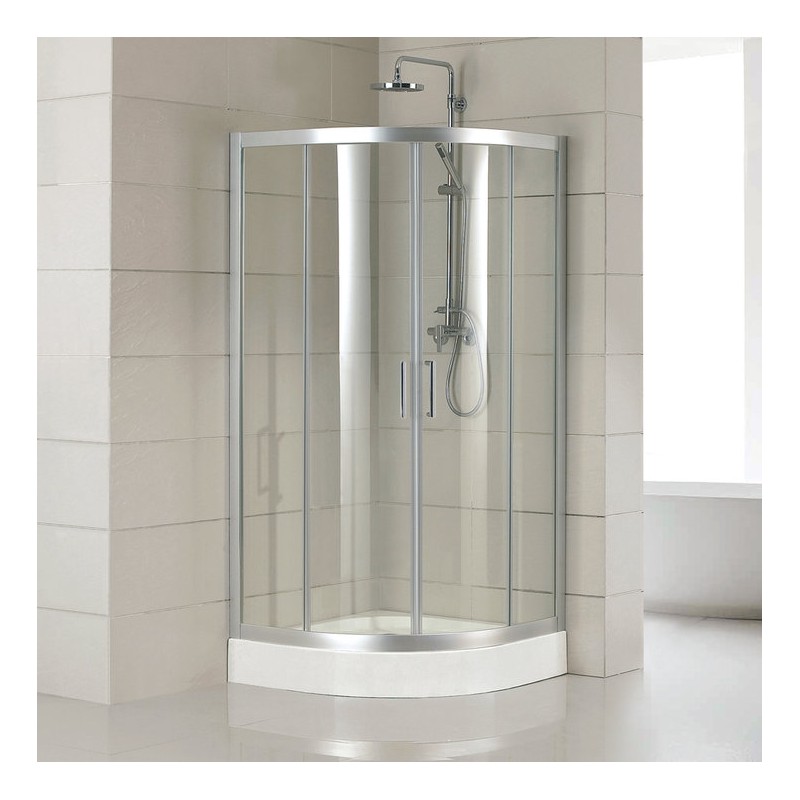 Aquatek Dynamic S4 sprchovací kút štvrťkruhový 90x90cm, chróm-satin, sklo číre DYNAMICS4SAT9062