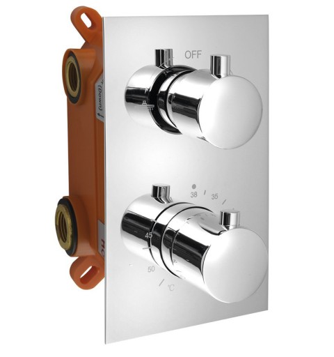 Sapho KIMURA Podomietková sprchová termostatická batéria, box, 2 výstupy, chróm KU382