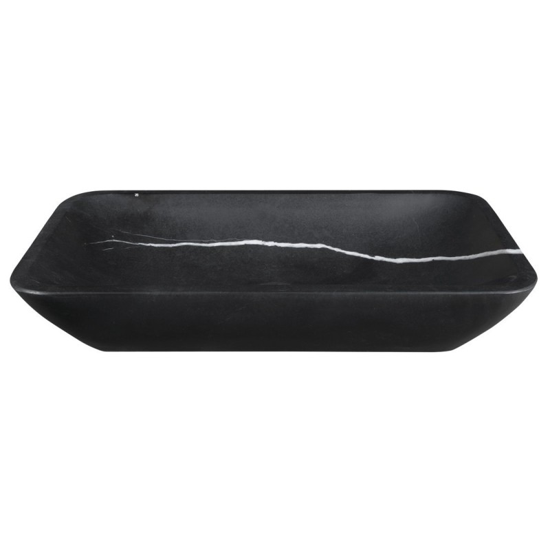 Sapho BLOK kamenné umývadlo 60x11x35 cm, čierny Marquin, matný 2401-39
