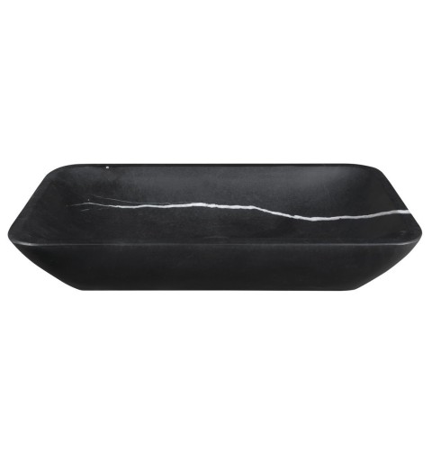 Sapho BLOK kamenné umývadlo 60x11x35 cm, čierny Marquin, matný 2401-39