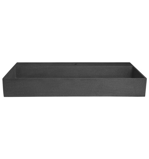 Sapho QUADRADO betónové umývadlo vrátane výpusti, 96x44 cm, čierny granit AR466