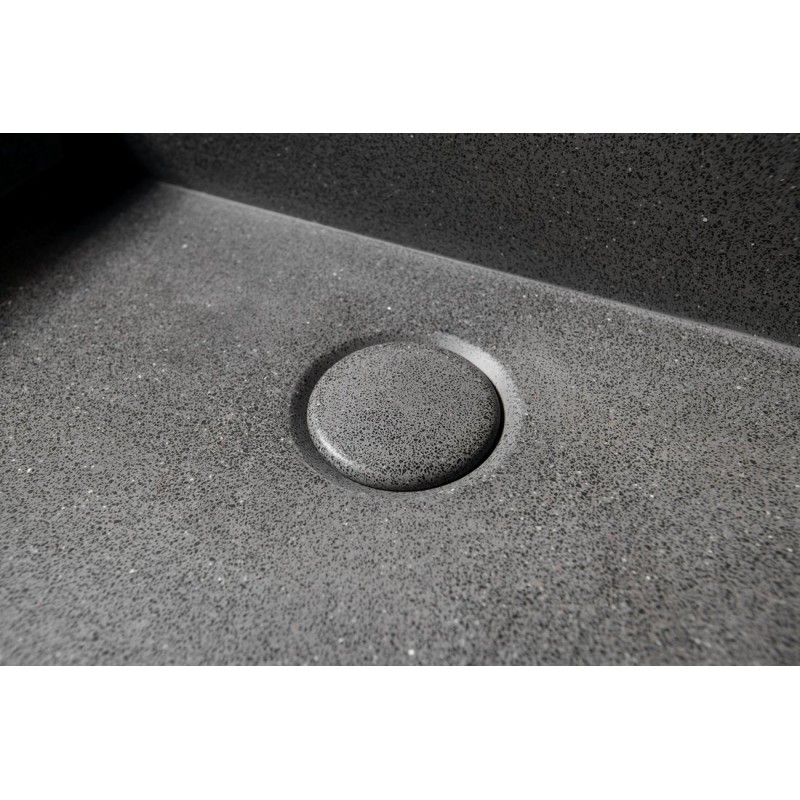 Sapho QUADRADO betónové umývadlo vrátane výpusti, 46x46 cm, čierny granit AR468