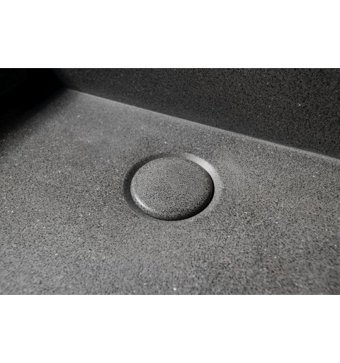 Sapho QUADRADO betónové umývadlo vrátane výpusti, 46x46 cm, čierny granit AR468