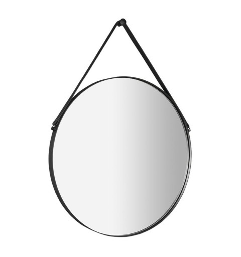 Sapho ORBITER zrkadlo guľaté s popruhom, ø 60cm, čierna mat ORT060