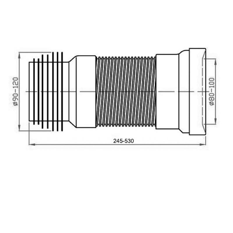 Bruckner Flexibilné napojenie na WC misu, predĺžiteľné, 245-530mm 159.325.0