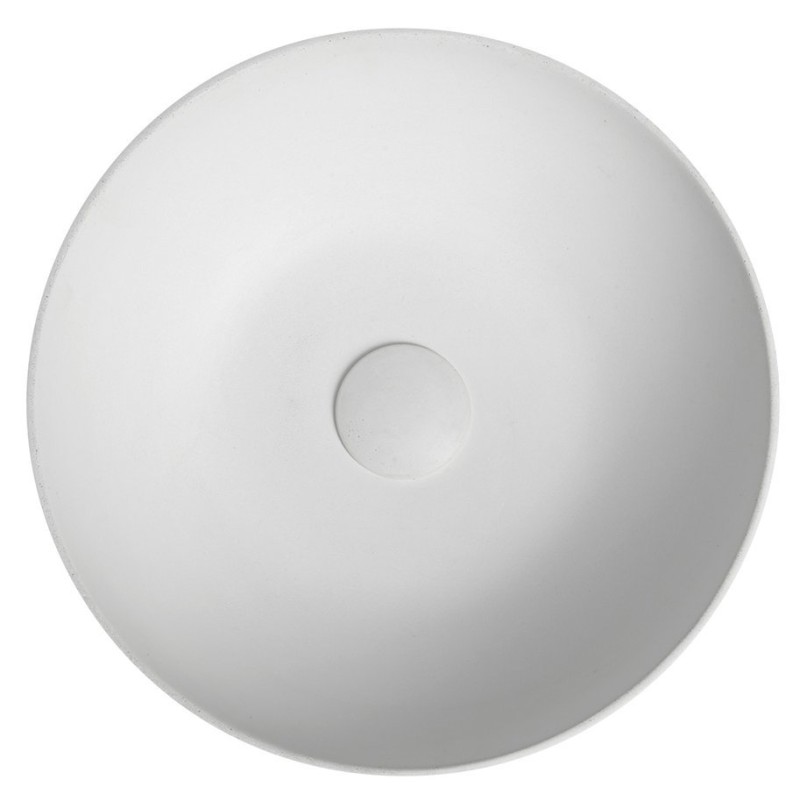 Sapho FORMIGO betónové umývadlo, priemer 39 cm, prírodná biela FG031