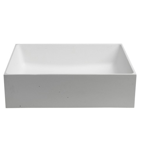 Sapho FORMIGO betónové umývadlo, 47,5x13x36,5 cm, prírodná biela FG011