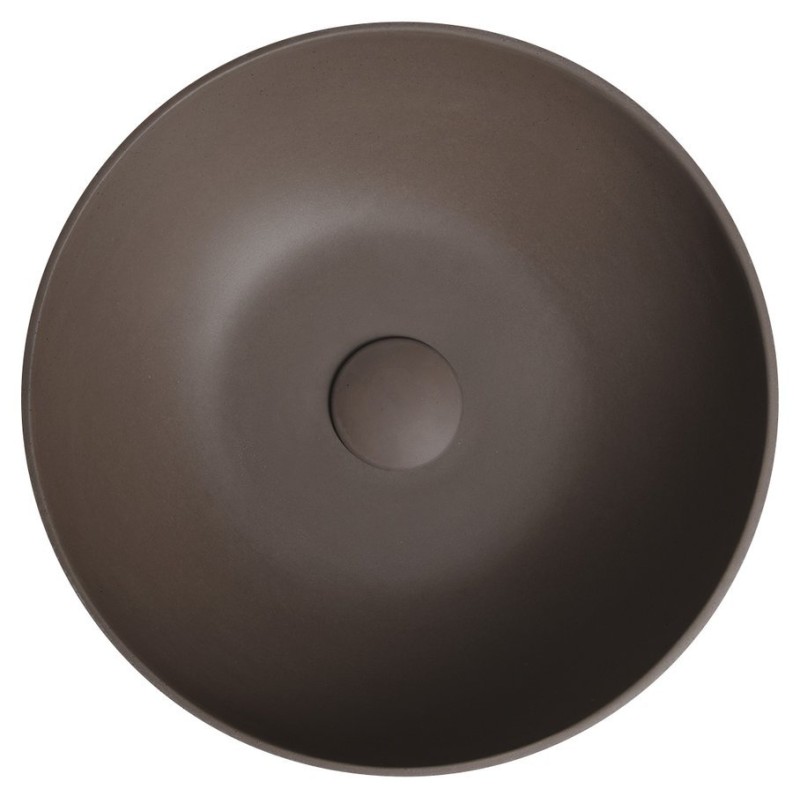 Sapho FORMIGO betónové umývadlo, priemer 39 cm, tmavo hnedá FG034