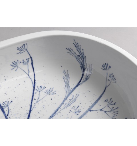 Sapho PRIORI keramické umývadlo, 60x13,5x40 cm, farba biela s modrou maľbou PI029