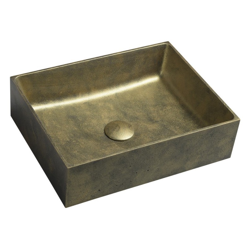 Sapho FORMIGO betónové umývadlo, 47,5x13x36,5 cm, zlatá FG111