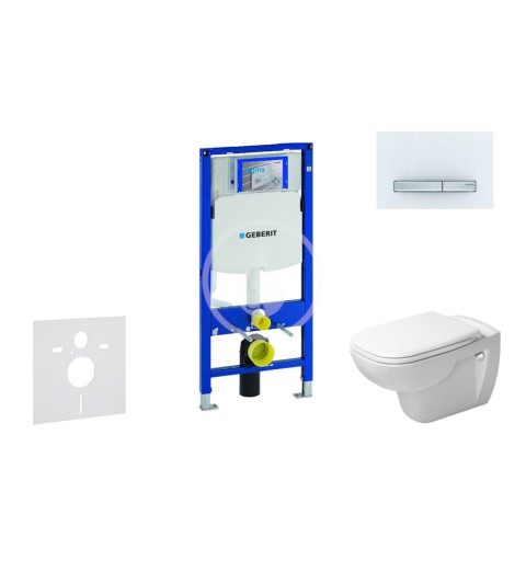 Modul na závesné WC s tlačidlom Sigma50, alpská biela + Duravit D-Code - WC a doska, Rimless, SoftClose