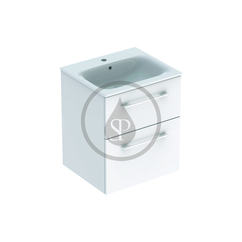 Geberit Umývadlová skrinka 635x538x480 mm, s umývadlom, 2 zásuvky, lesklá biela 501.232.00.1