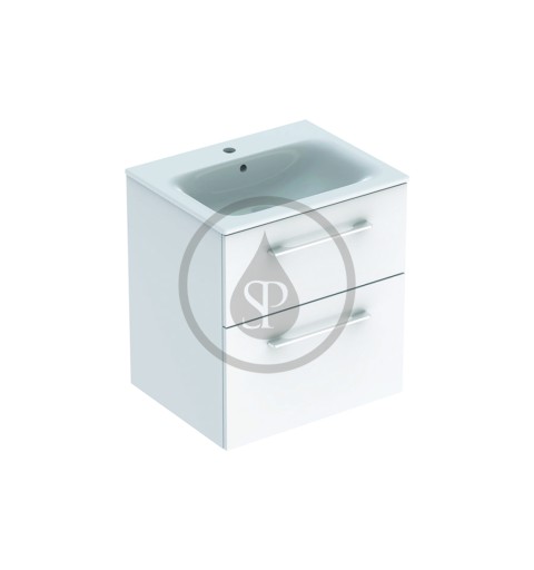 Geberit Umývadlová skrinka 635x588x480 mm, s umývadlom, 2 zásuvky, lesklá biela 501.236.00.1