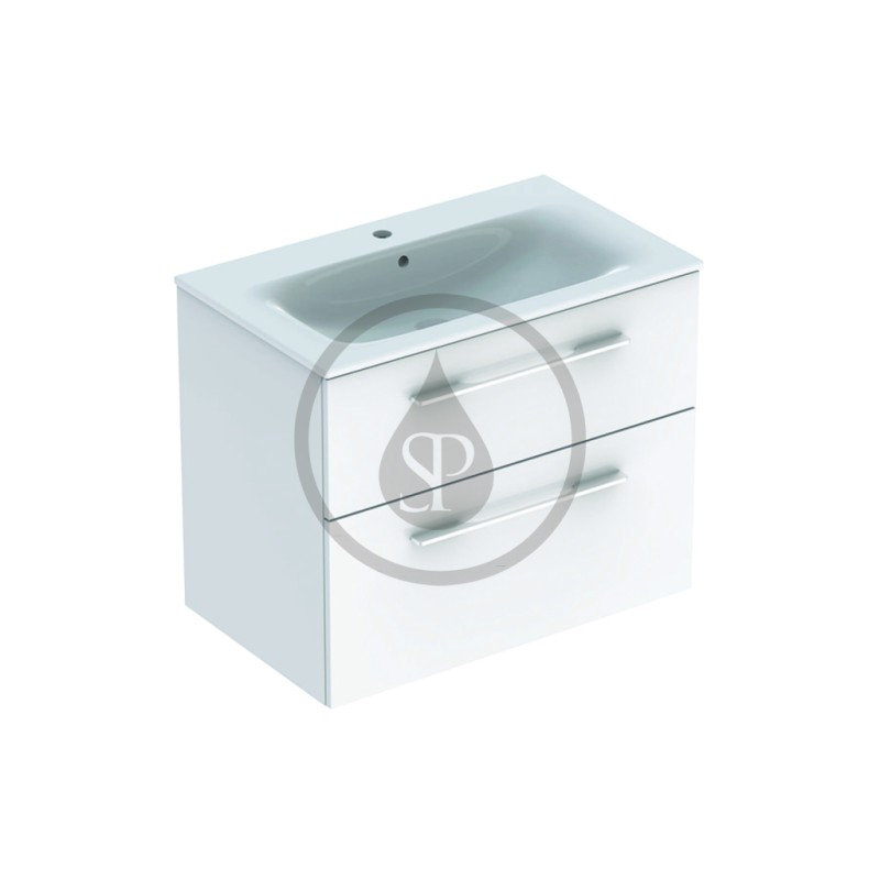 Geberit Umývadlová skrinka 635x788x480 mm, s umývadlom, 2 zásuvky, lesklá biela 501.240.00.1