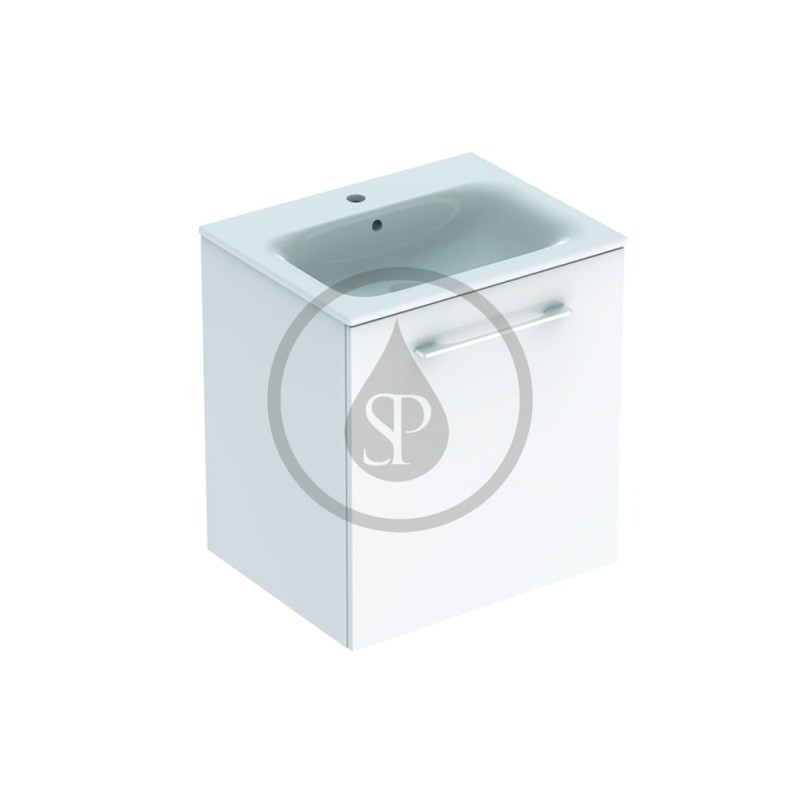 Geberit Umývadlová skrinka 635x588x480 mm, s umývadlom, 1 dvierka, lesklá biela 501.252.00.1