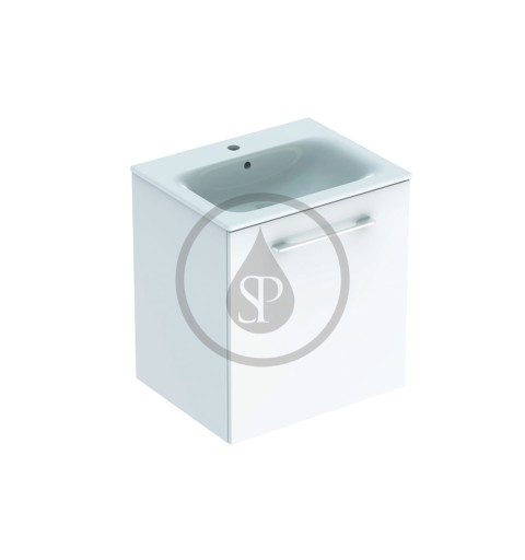 Geberit Umývadlová skrinka 635x588x480 mm, s umývadlom, 1 dvierka, lesklá biela 501.252.00.1