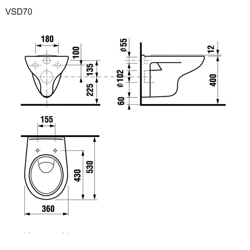 Mereo WC závesný klozet VSD70 (H8206400002431)