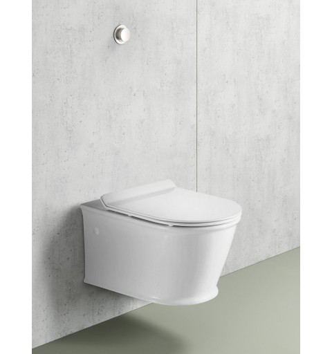 Sapho GALIA závesná WC misa, Rimless, 37x54,5 cm, biela PC081