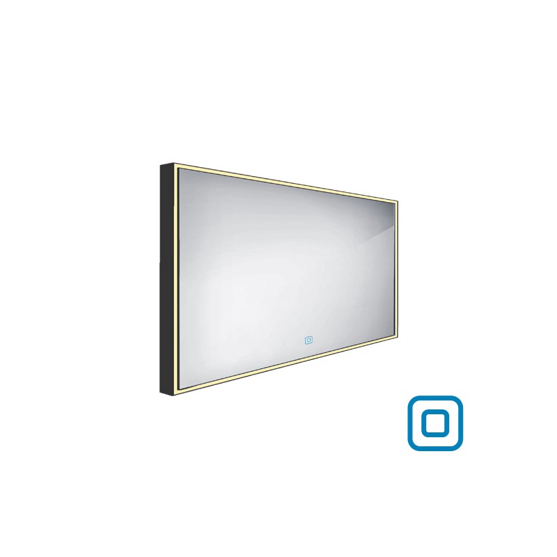 Nimco Černé LED zrcadlo 1200x700 s dotykovým senzorem ZPC 13006V-90