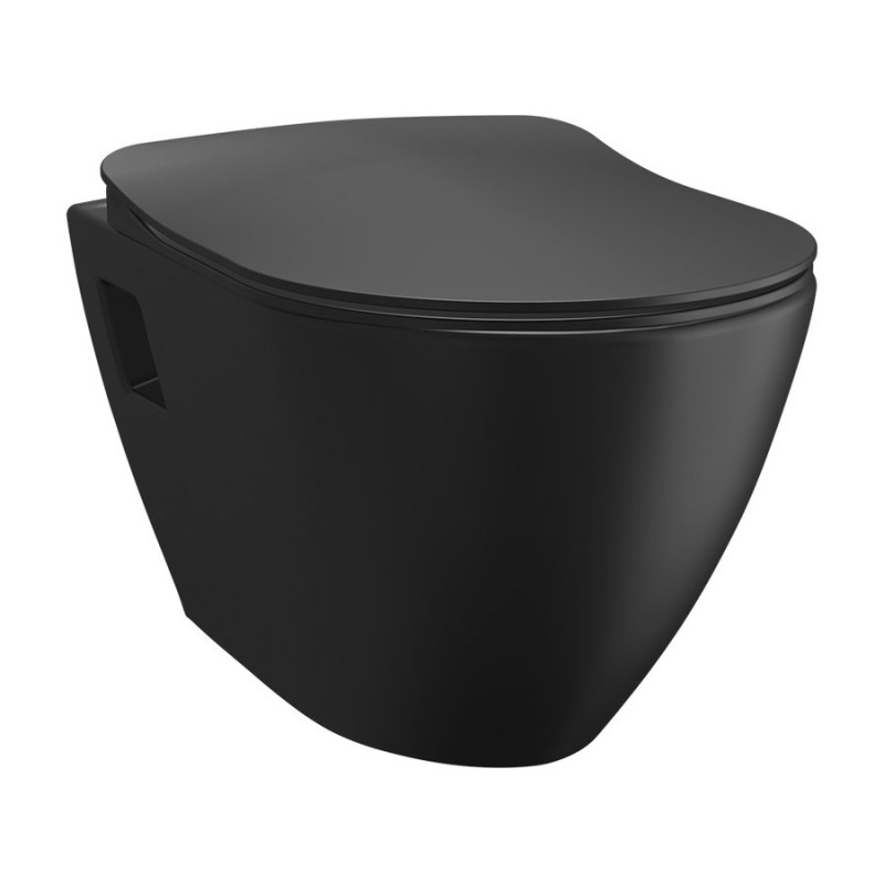 Sapho PAULA závesná WC misa, 35,5x50cm, čierna matná TP325-51SM