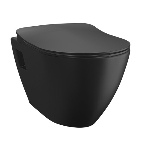 Sapho PAULA závesná WC misa, 35,5x50cm, čierna matná TP325-51SM