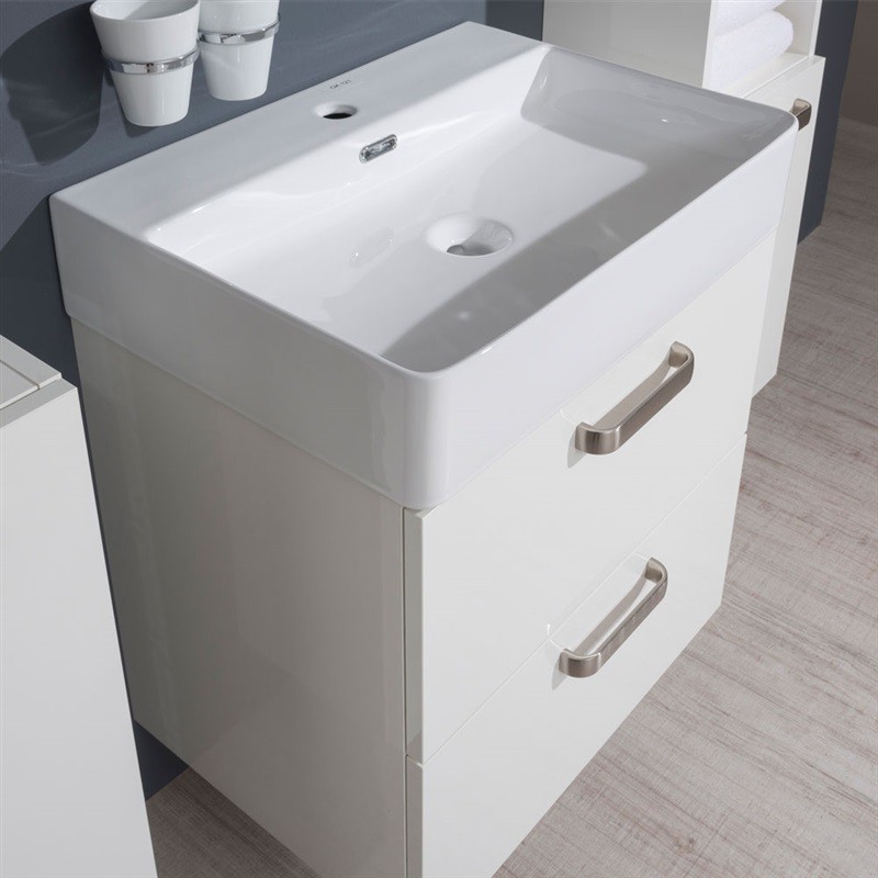 Mereo Leny, kúpeľňová skrinka s keramickým umývadlom, biela, 60cm CN811