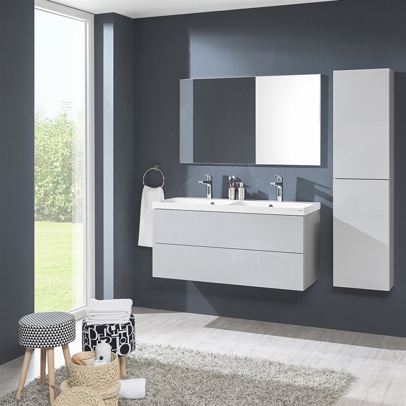Mereo Aira, kúpeľňová skrinka, vysoká, ľavé otváranie, biela, 400x1570x220mm CN714L