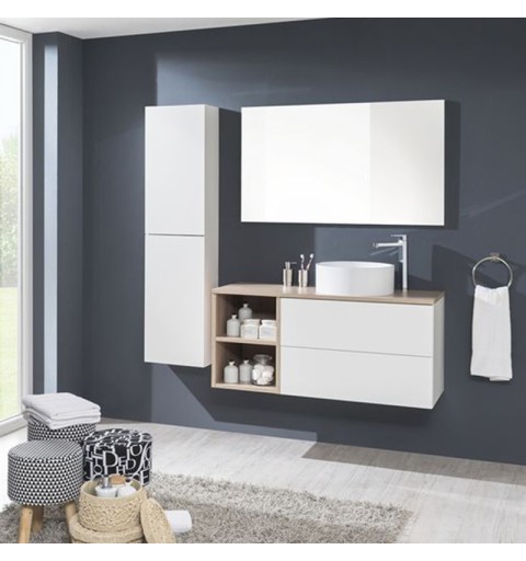 Mereo Aira, kúpeľňová skrinka, vysoká, ľavé otváranie, šedá, 400x1570x220mm CN734L