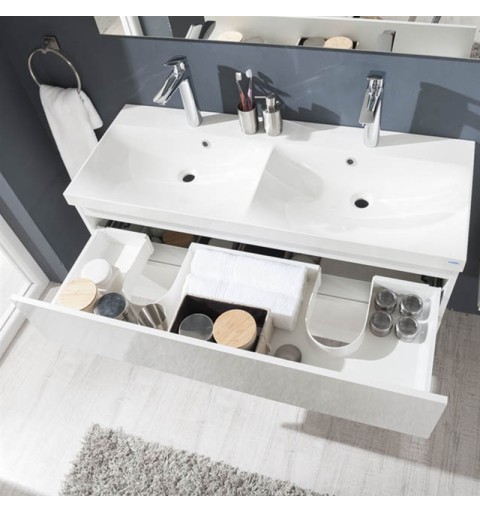 Mereo Aira, kúpeľňová skrinka, s keramickým umývadlom 120 cm, biela CN713