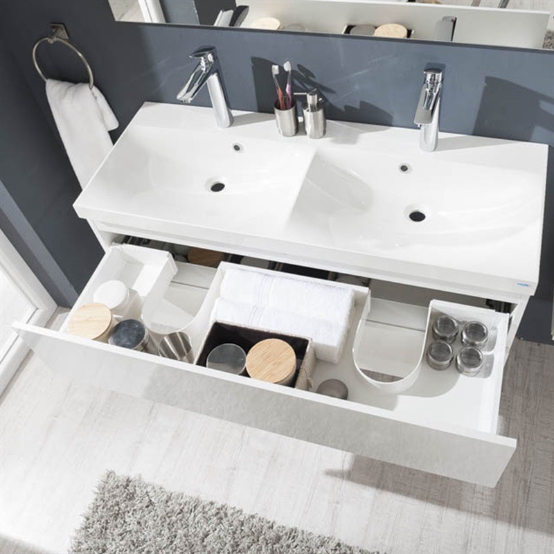 Mereo Aira, kúpeľňová skrinka, s keramickým umývadlom 120 cm, biela CN713