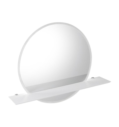 Sapho VISO LED podsvietené guľaté zrkadlo priemer 70cm s policou Rockstone, biela mat VS070-01