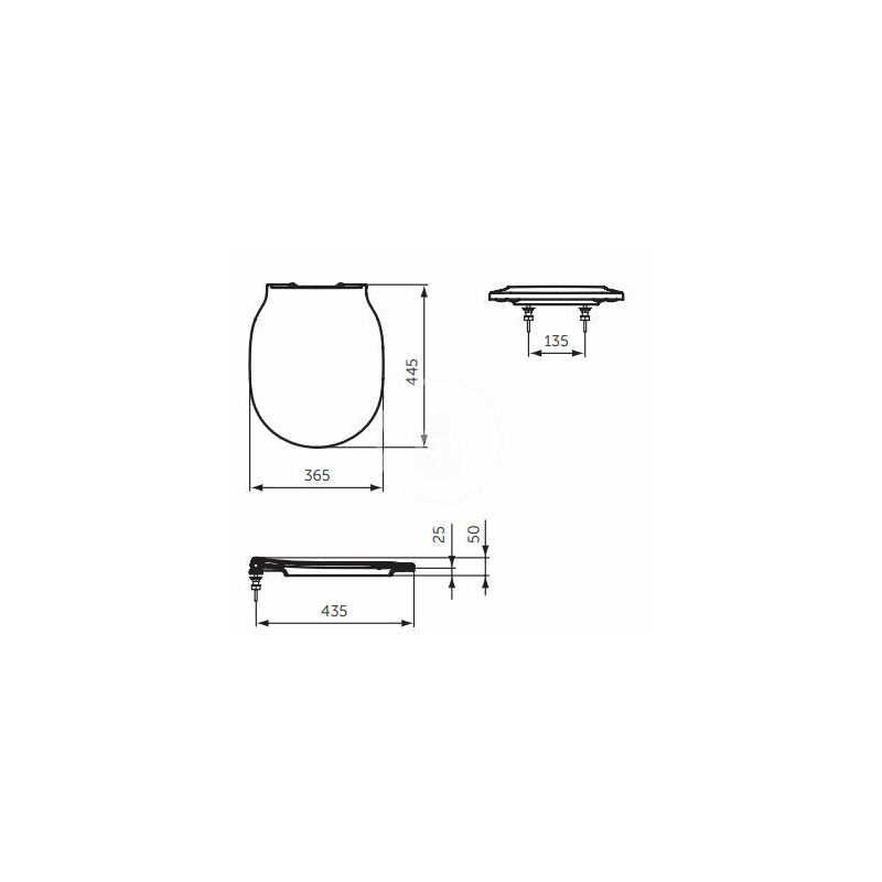 Ideal Standard WC doska wrapover, Soft-Close, čierna Connect Air E0368V3