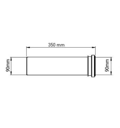 Bruckner Predlžovací kus pre závesné WC, priem. potrubia 90 mm, dĺžka 350 mm 159.329.0