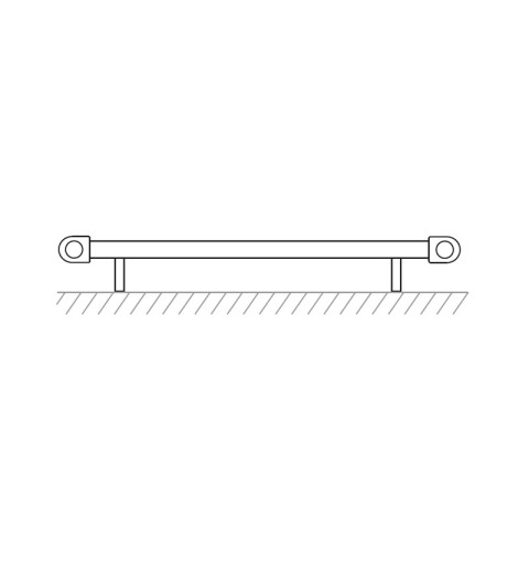 Mereo Vykurovací rebrík, rovný, 450x970 mm, biely, stredové pripojenie MT01S