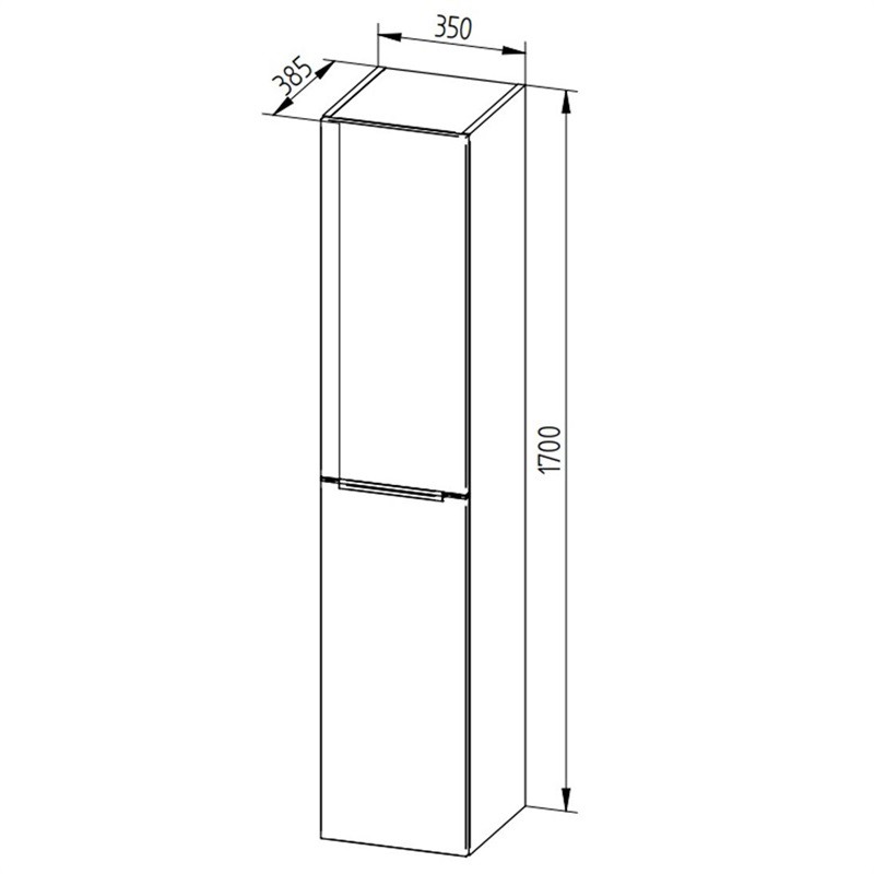 Mereo Mailo, kúpeľňová skrinka, vysoká, L/P otváranie, biela, 350X385/1700 mm CN514LP