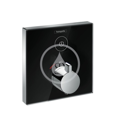 Hansgrohe Termostatická sprchová batéria pod omietku, čierna/chróm Shower Select Glass 15737600