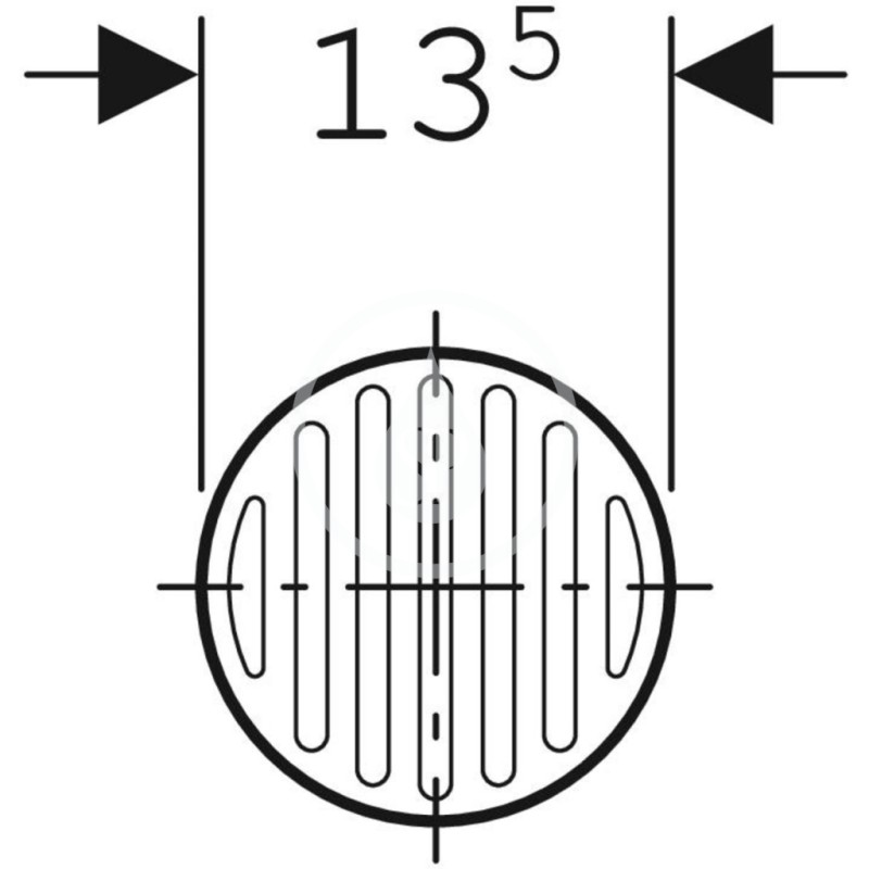 Geberit Štrbinový rošt pre podlahové vpusti, priemer 135 mm, pojazdný, nerezový 388.133.00.1