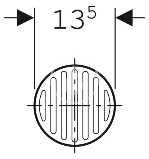 Geberit Štrbinový rošt pre podlahové vpusti, priemer 135 mm, pojazdný, nerezový 388.133.00.1