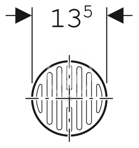 Geberit Štrbinový rošt pre podlahové vpusti, priemer 135 mm, priskrutkovateľný, nerezový 388.134.00.1