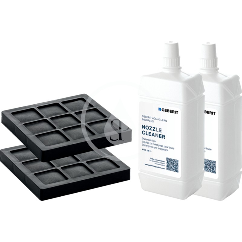 Geberit AquaClean súprava filtru s aktívnym uhlím a prostriedku na čistenie dýzy, balenie 2 ks 240.626.00.1