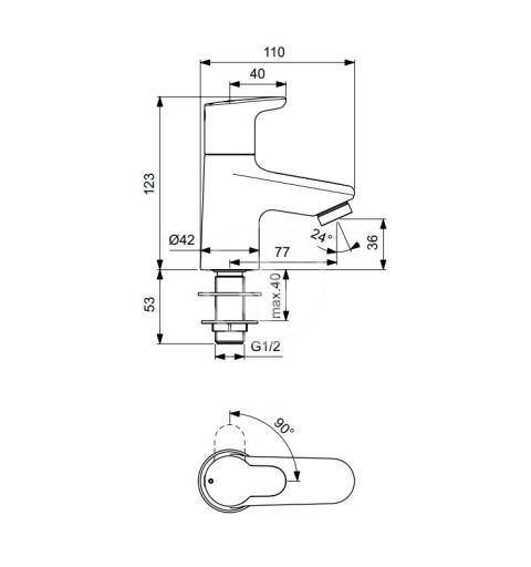 Ideal Standard Umývadlový ventil, chróm BC117AA