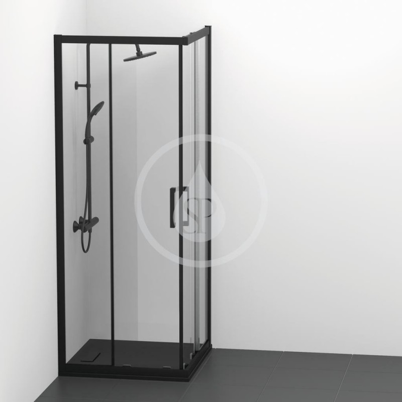 Ideal Standard Posuvné sprchové dvere, dvojdielne, 800 mm, čierna/číre sklo K9259V3