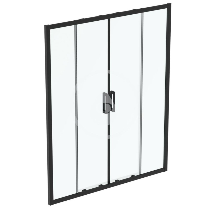 Ideal Standard Posuvné sprchové dvere, štvordielne 1600 mm, čierna/číre sklo K9282V3