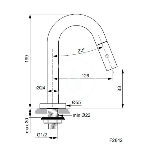 Ideal Standard Umývadlový ventil, chróm F2842AA