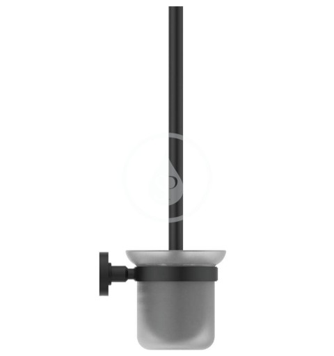 Ideal Standard WC kefa nástenná s držiakom, čierna/satinované sklo A9119XG