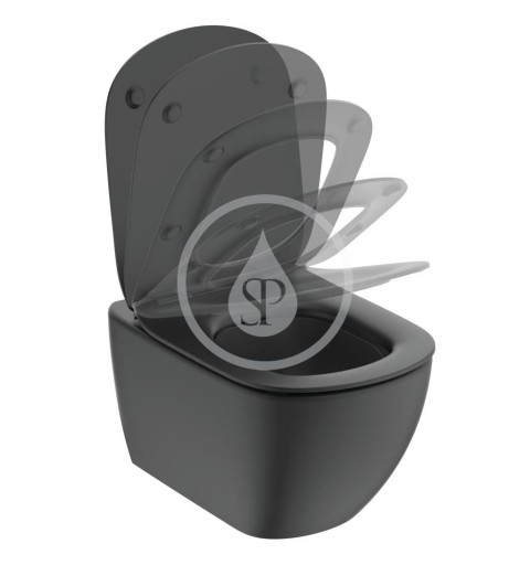 Ideal Standard Závesné WC s doskou SoftClose, Aquablade, čierna T3546V3
