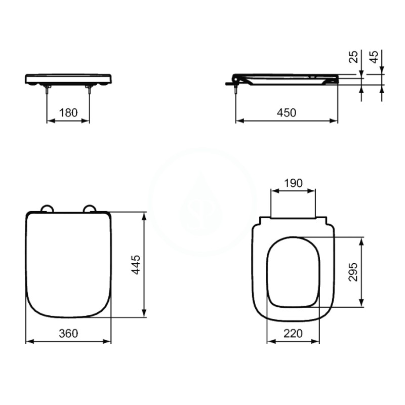 Ideal Standard WC doska wrapover, softclose, biela T468301
