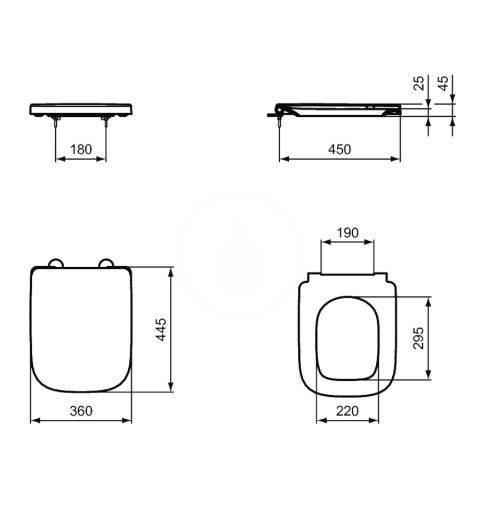 Ideal Standard WC doska wrapover, softclose, biela T468301