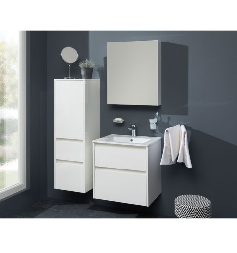 Mereo Aira, Mailo, Opto, Bino, kúpeľňová galerka 80 cm, zrkadlová skrinka, biela CN717GB